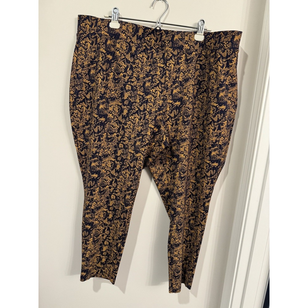 iman global chic navy and‎ gold tapered leg pull on pants womens 2XP
